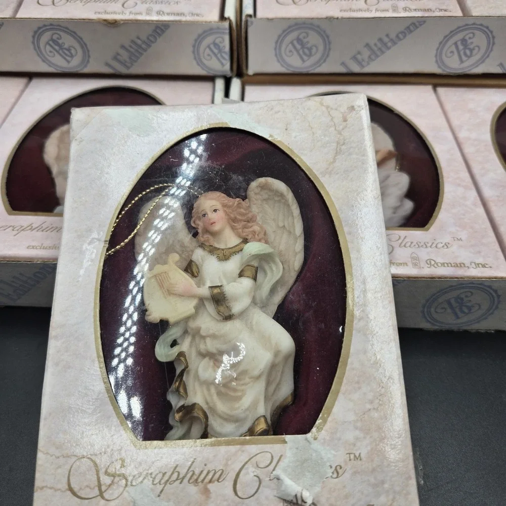 Lot Of 9 Seraphim Classics Angel Ornament Roman Inc New Old Stock In Orig Boxes